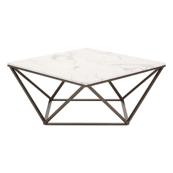 36" X 36" X 16.5" White Coffee Table - Your Home, Refurnished