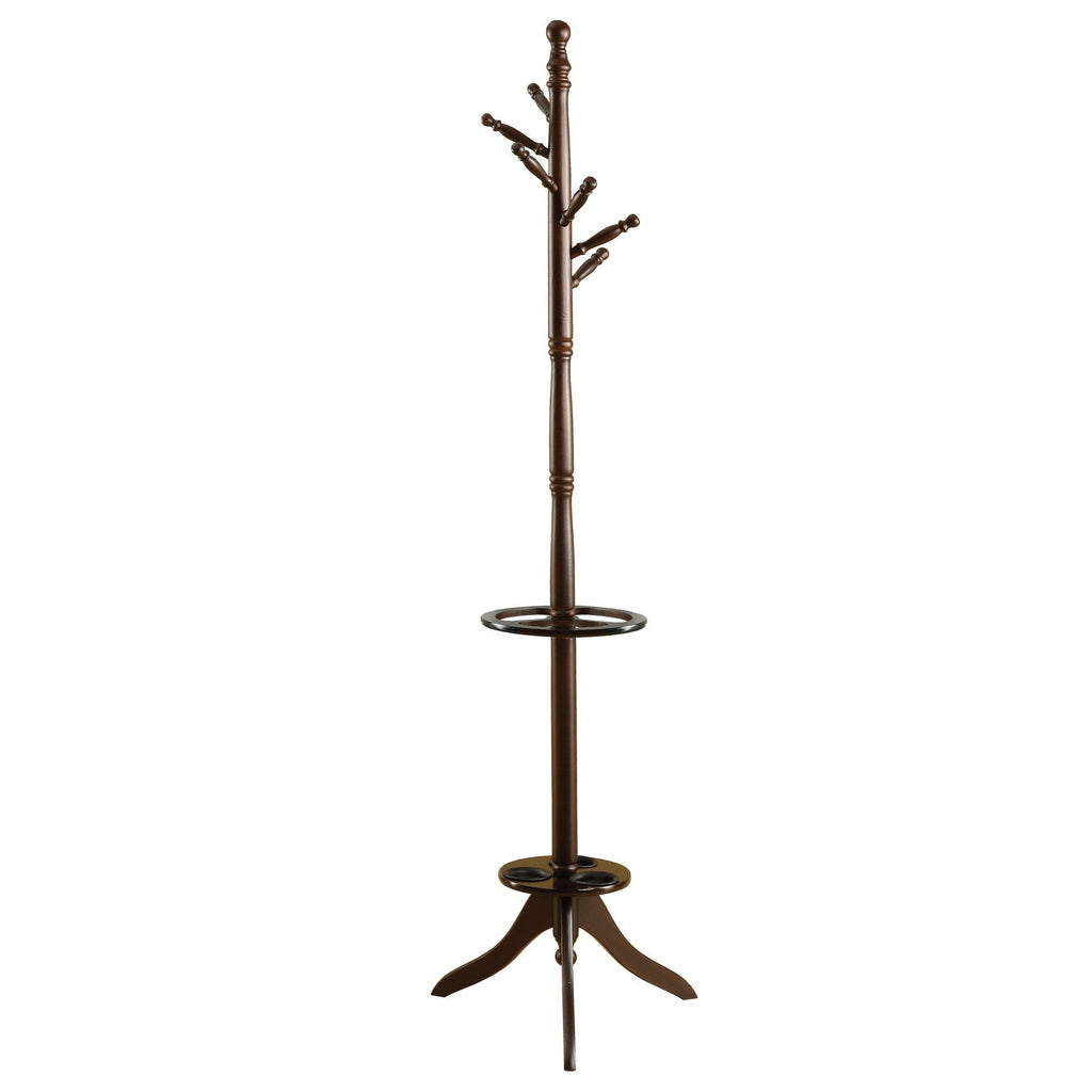 17" x 17" x 71" Cherry Wood Coat Rack with  Umbrella Holder - Your Home, Refurnished