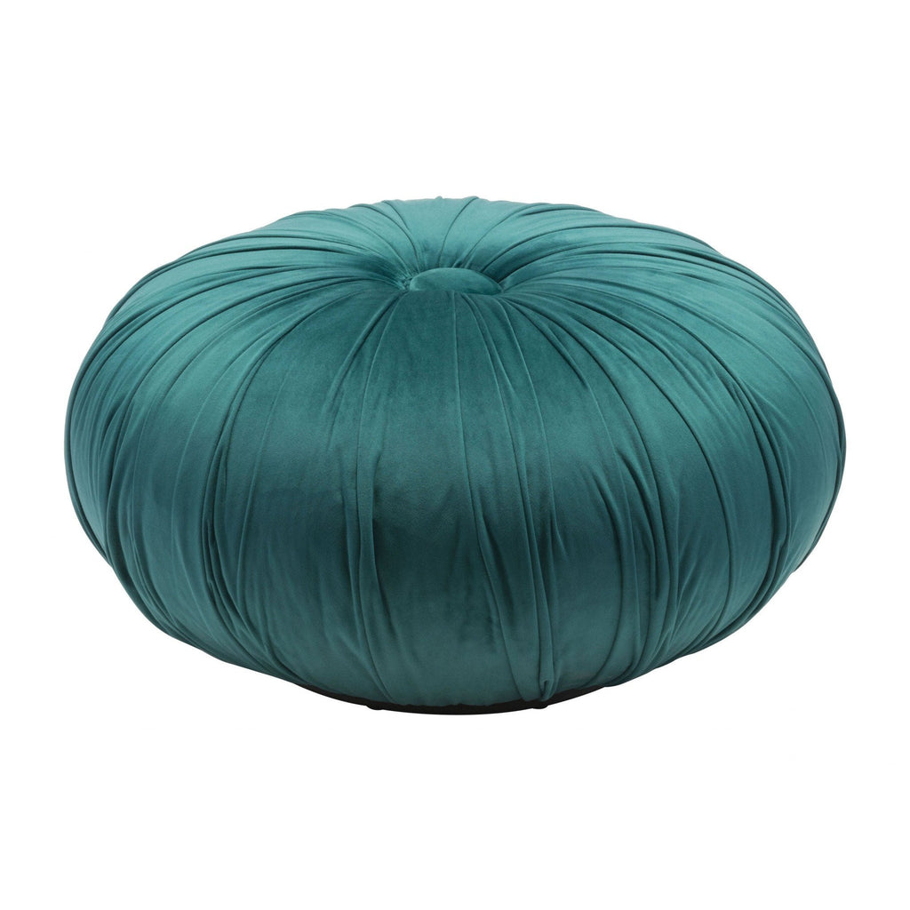 25.6" x 25.6" x 13.6" Green, Velvet, Wood, Ottoman - Your Home, Refurnished