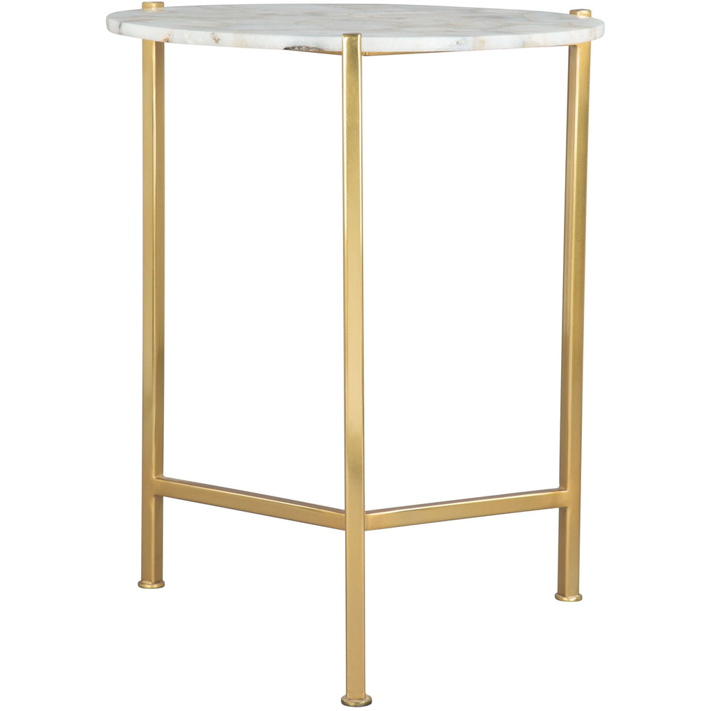 17.3" x 17.3" x 20" Agate and Gold Agate Iron Side Table - Your Home, Refurnished