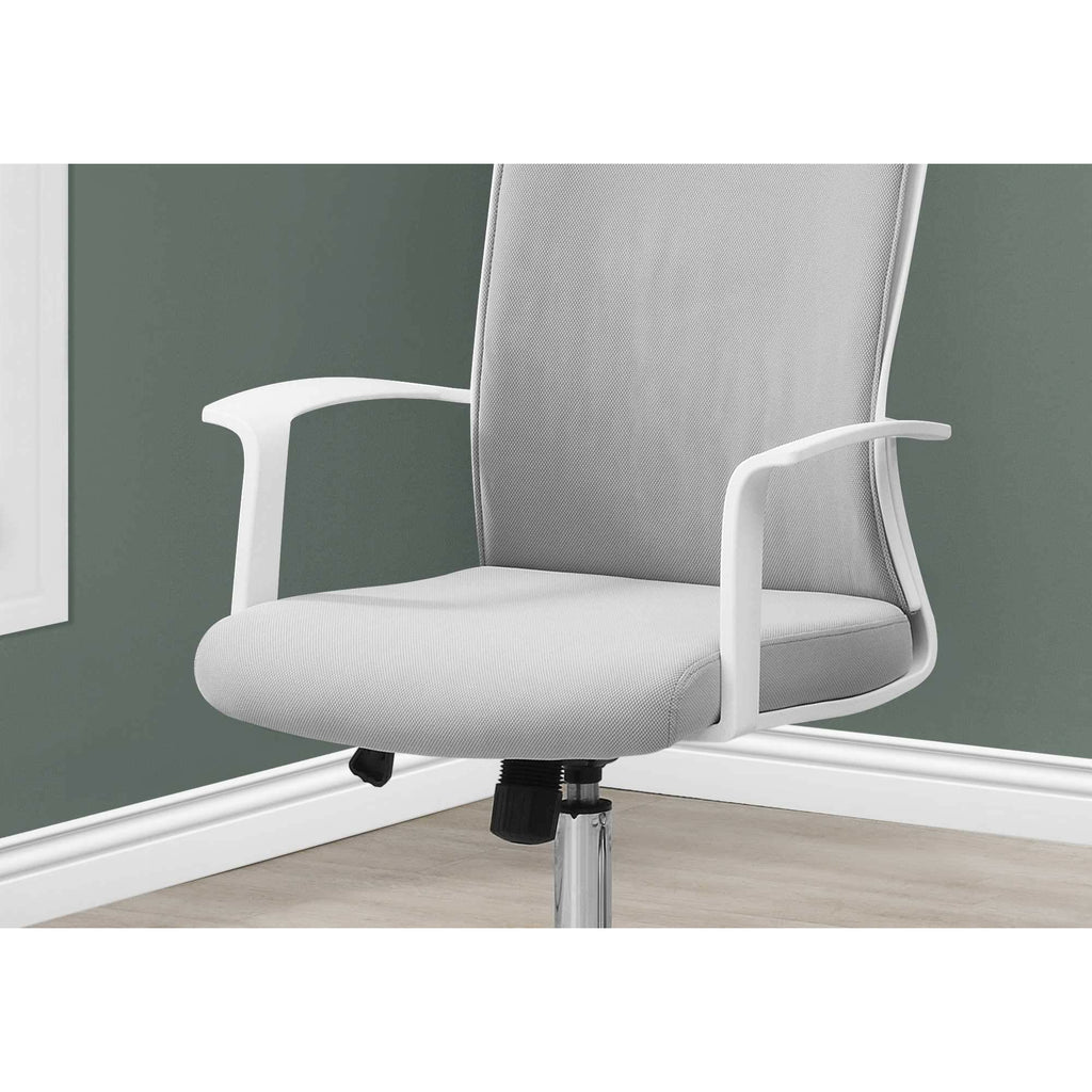 WhitewithGrey Fabric High Back Executive Office Chair - Your Home, Refurnished