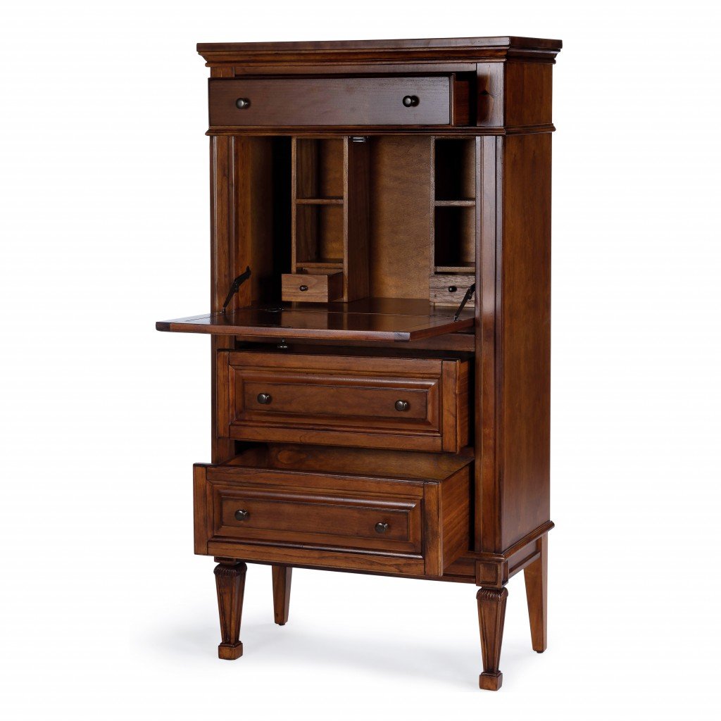 Classic Olive Ash Burl Secretary - Your Home, Refurnished