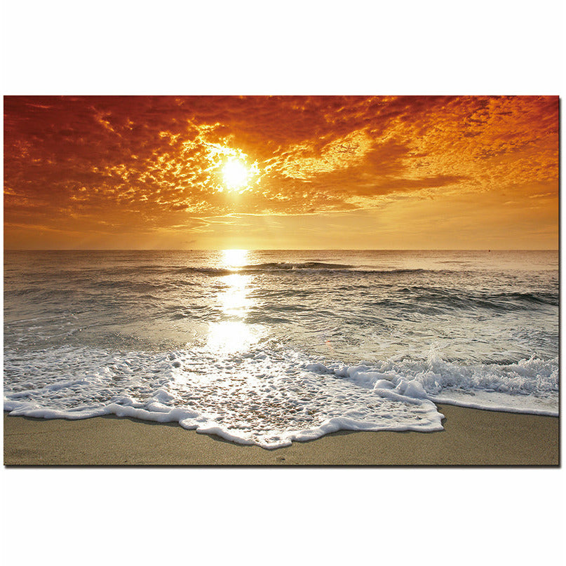 Coastal Sunset at the Beach Acrylic Print Unframed Wall Art - Your Home, Refurnished