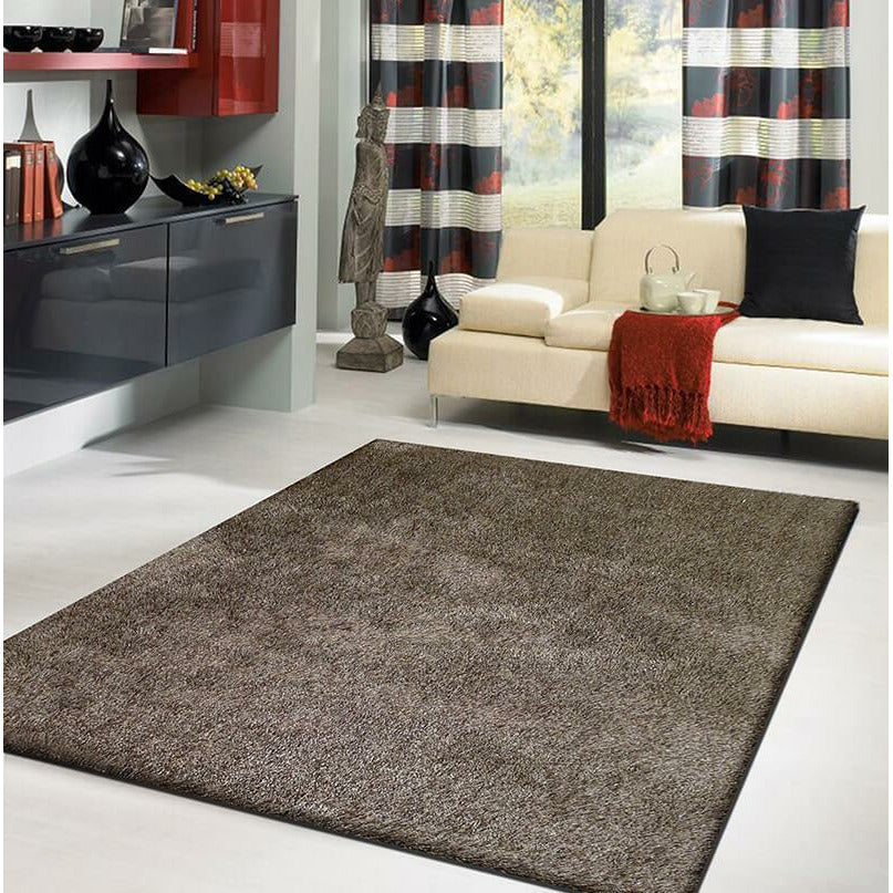 Fancy Collection Solid Brown Shag Area Rug - Your Home, Refurnished