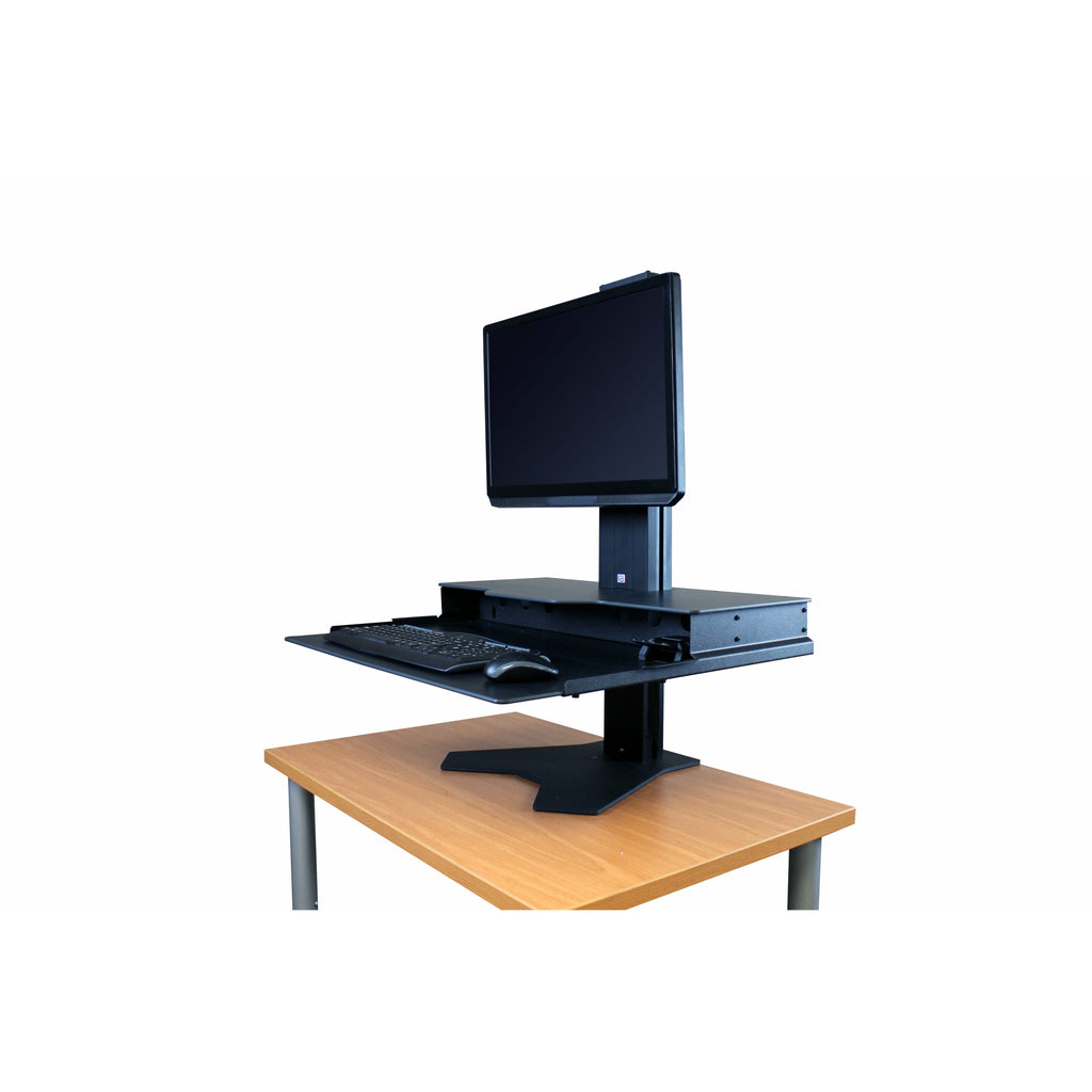 Right Angle Products Hover Helium Desktop Sit to Stand Converter Black. Single Monitor Bracket - Your Home, Refurnished