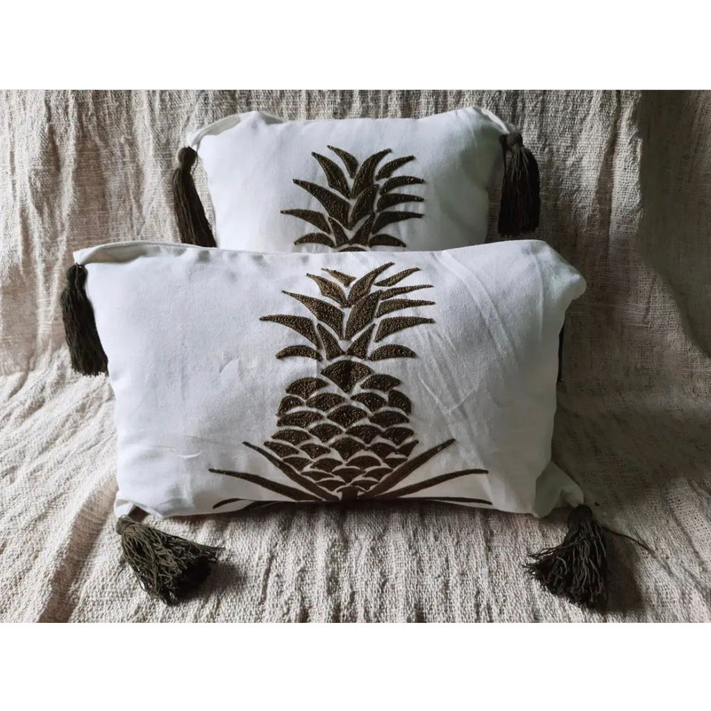Pineapple Embroidered Throw Pillow - Your Home, Refurnished