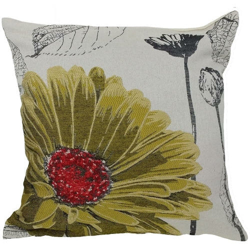ML14938 Flower Emboridery Pillow, 18"x18" - Your Home, Refurnished