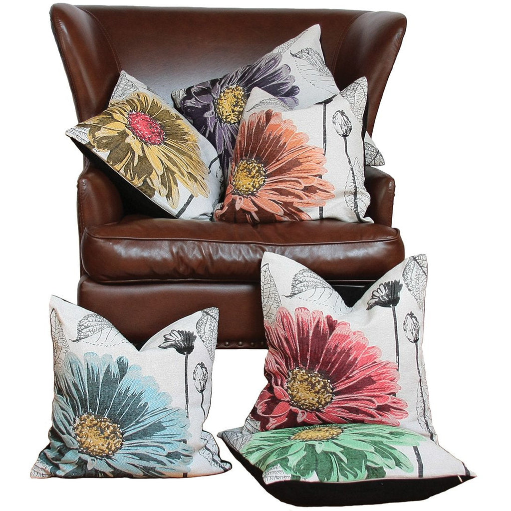 ML14938 Flower Emboridery Pillow, 18"x18" - Your Home, Refurnished