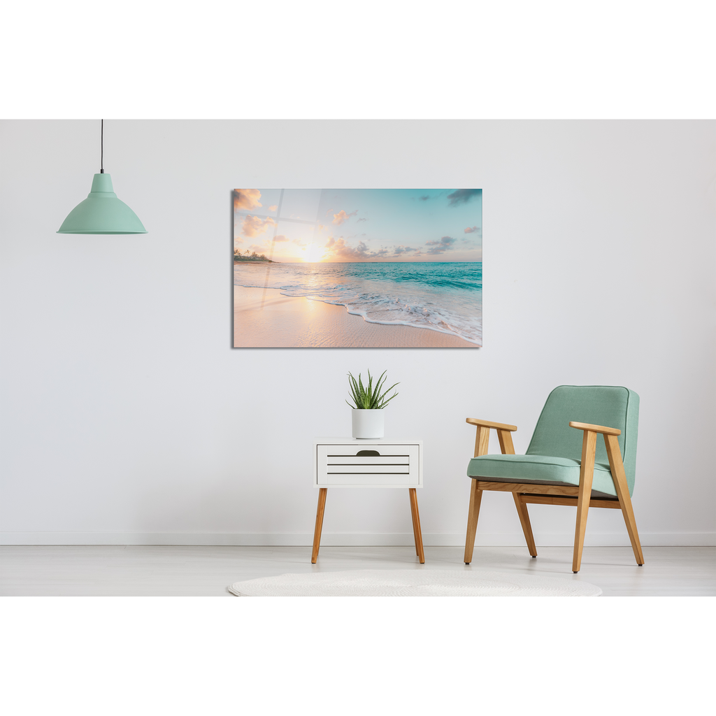 Glass Wall Art -Sea & Waves  (18x28 inches - 46x72cm) - Your Home, Refurnished